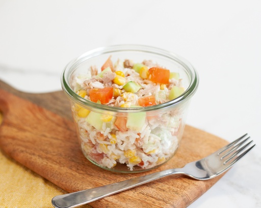 Salade de riz au thon et crudités